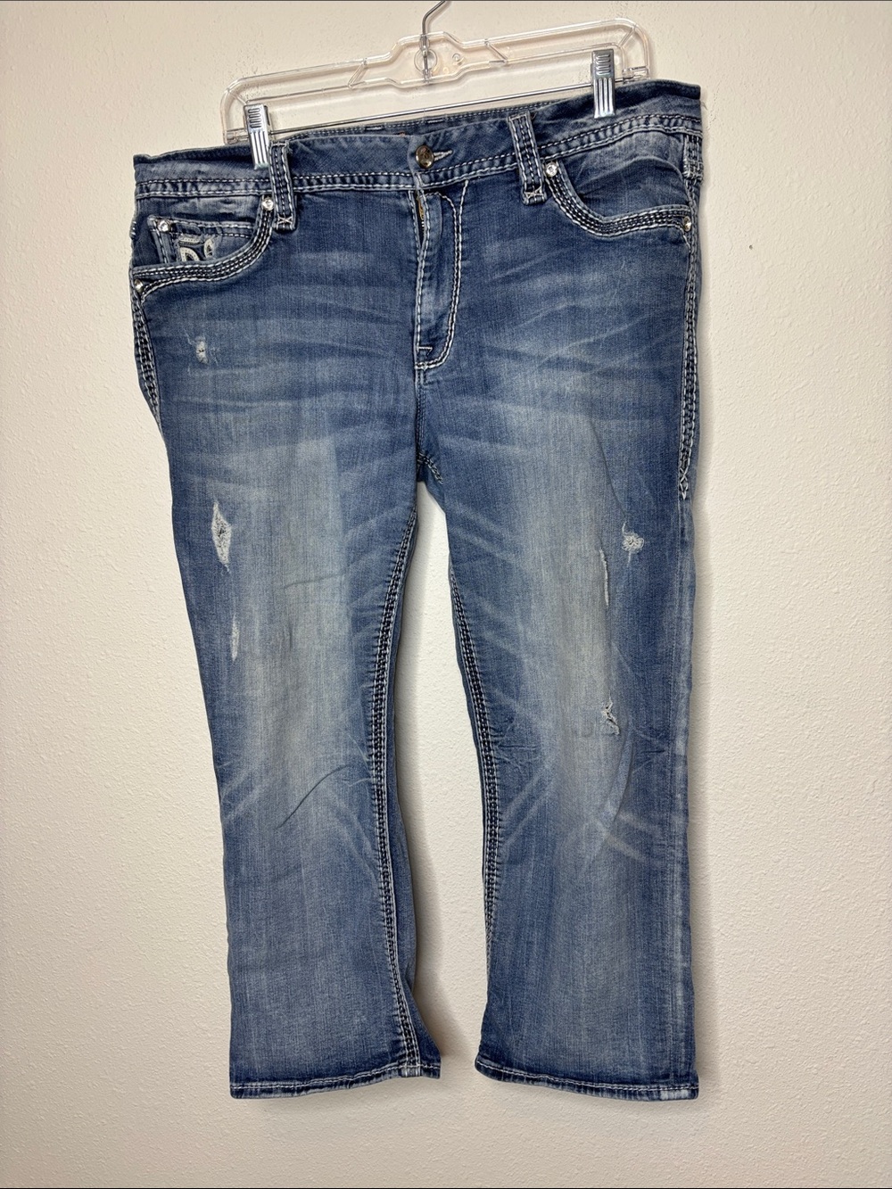 Rock Revival Ebba Women's Blue Distressed Ankle Jeans
